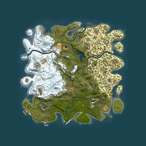 Rust map seed 1545670493, 4500x4500m top-down preview