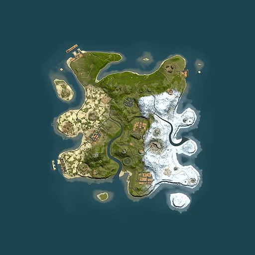 Rust map seed 1426358801, 3000x3000m top-down preview