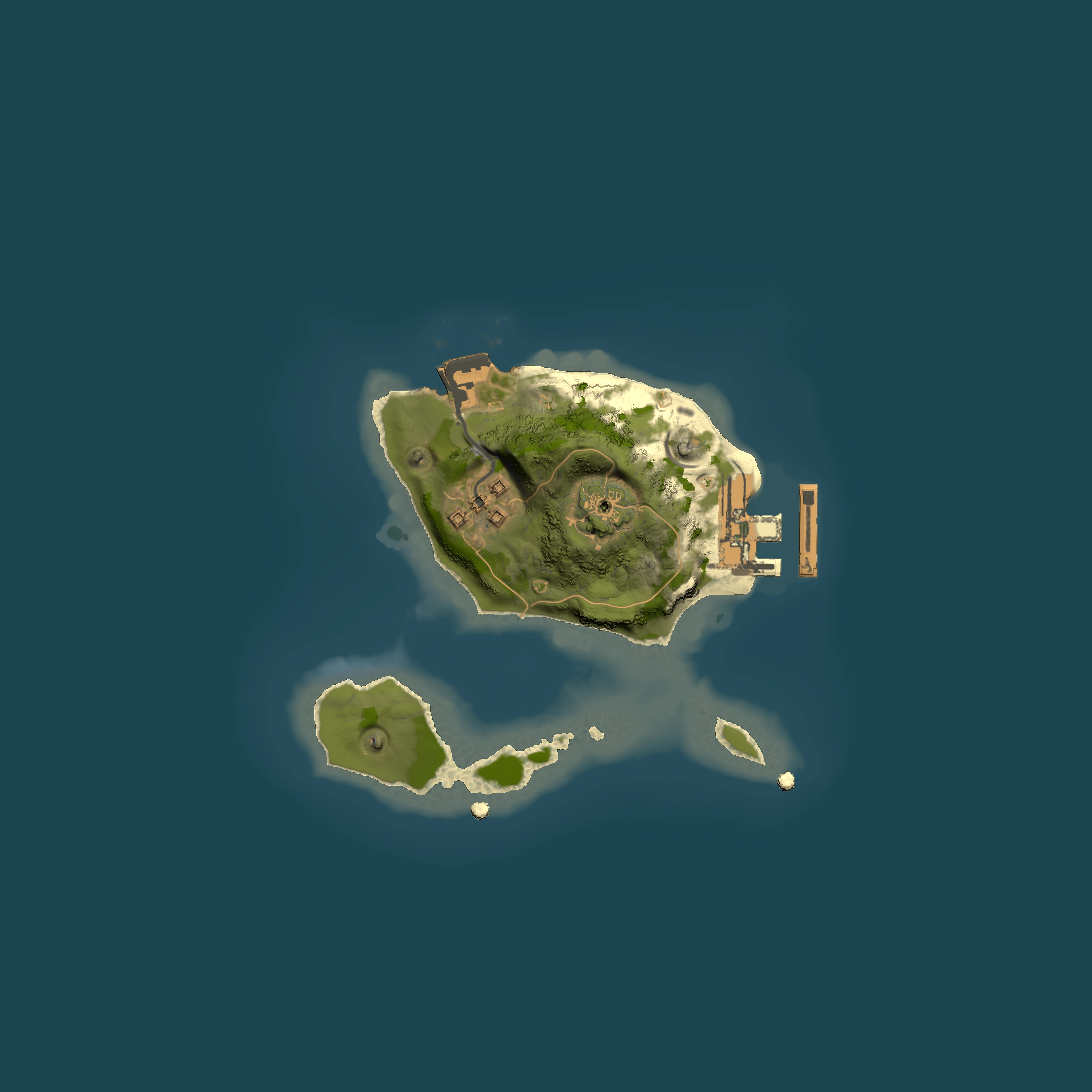 Full top-down render of Rust map seed 157630052, 1500x1500m