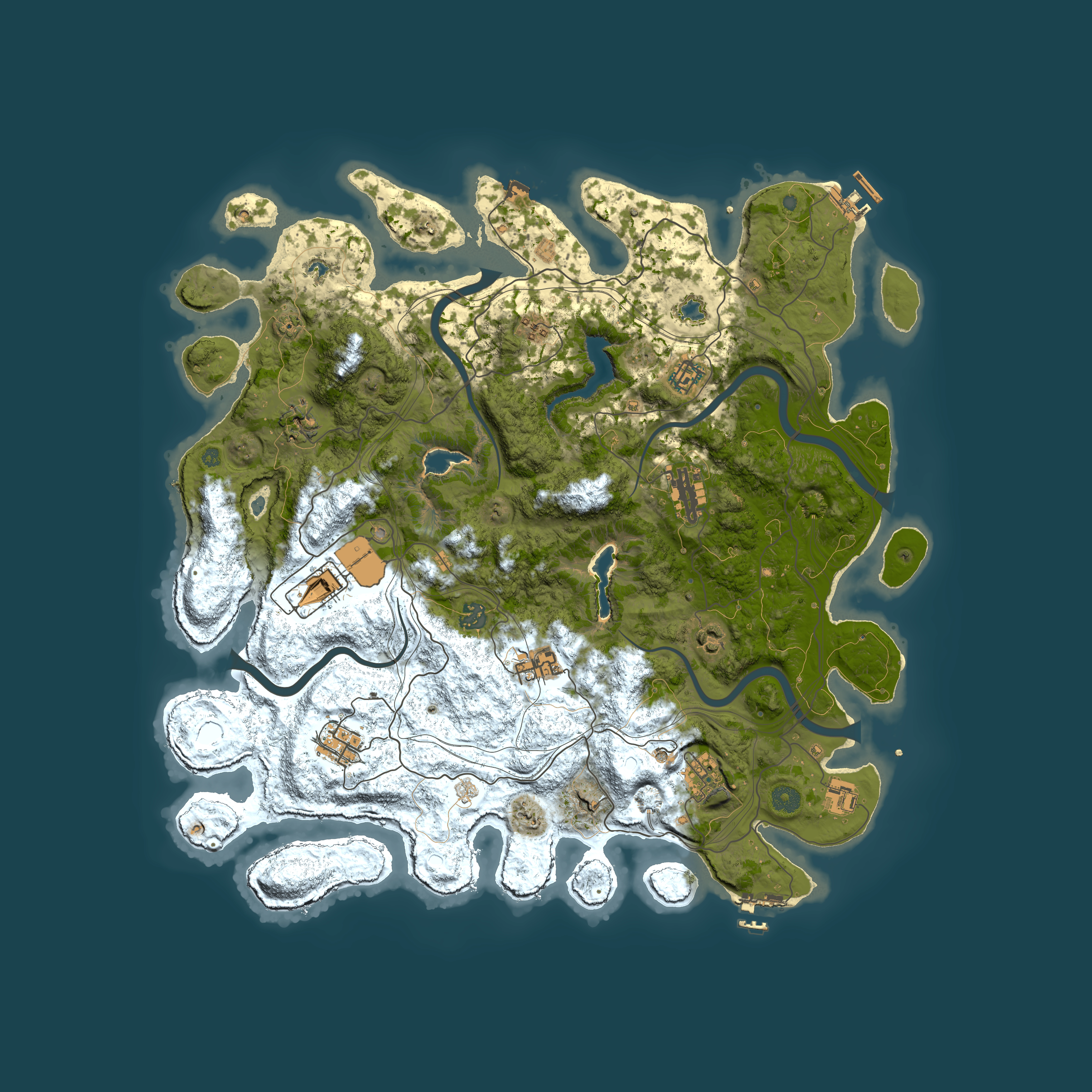 Full top-down render of Rust map seed 1400822451, 4500x4500m