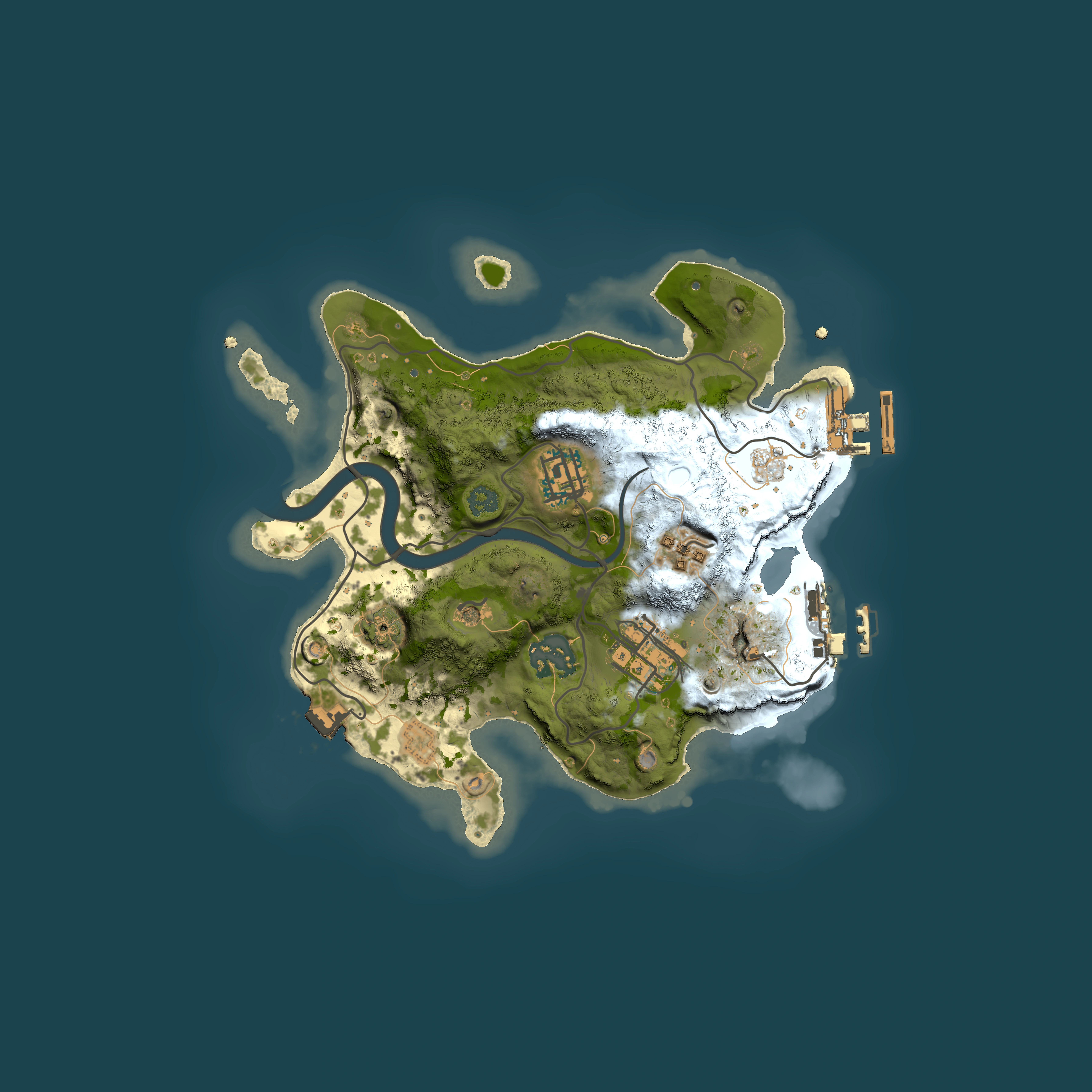 Full top-down render of Rust map seed 10931096, 2500x2500m
