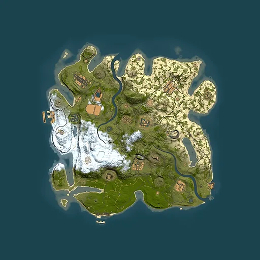 Rust map seed 2023503498, 3500x3500m top-down preview