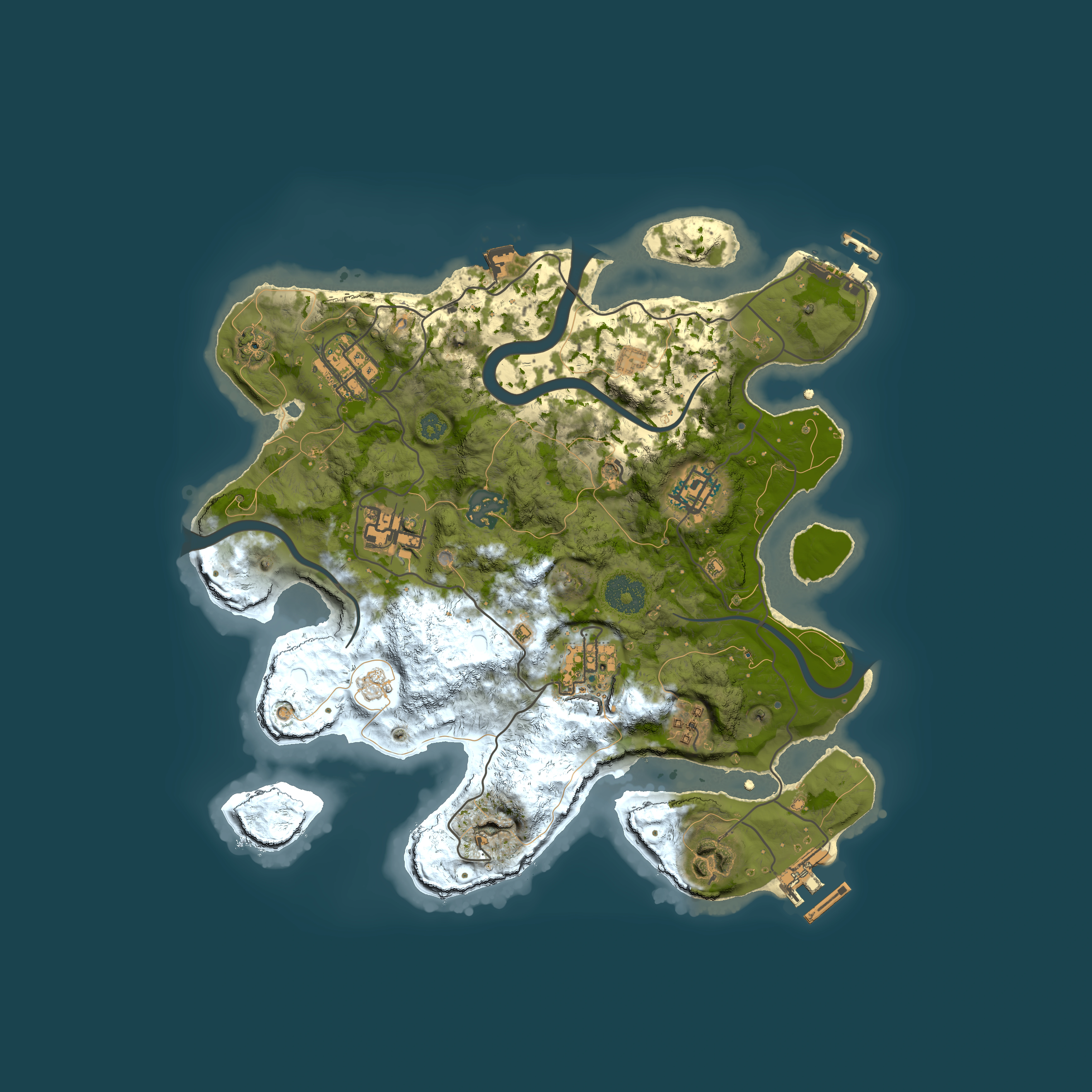 Full top-down render of Rust map seed 2135004039, 3000x3000m