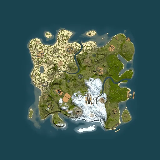 Rust map seed 522692095, 3500x3500m top-down preview