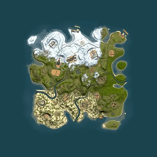 Rust map seed 1592957932, 3500x3500m top-down preview