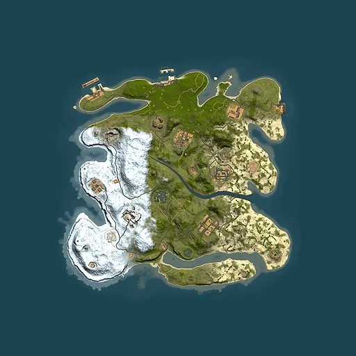 Rust map seed 577879443, 3000x3000m top-down preview