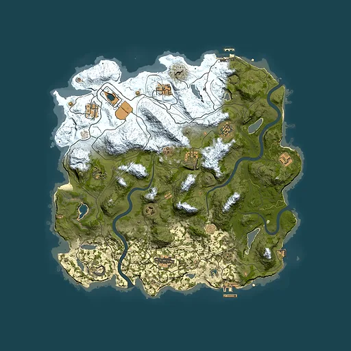 Rust map seed 1337, 4000x4000m top-down preview