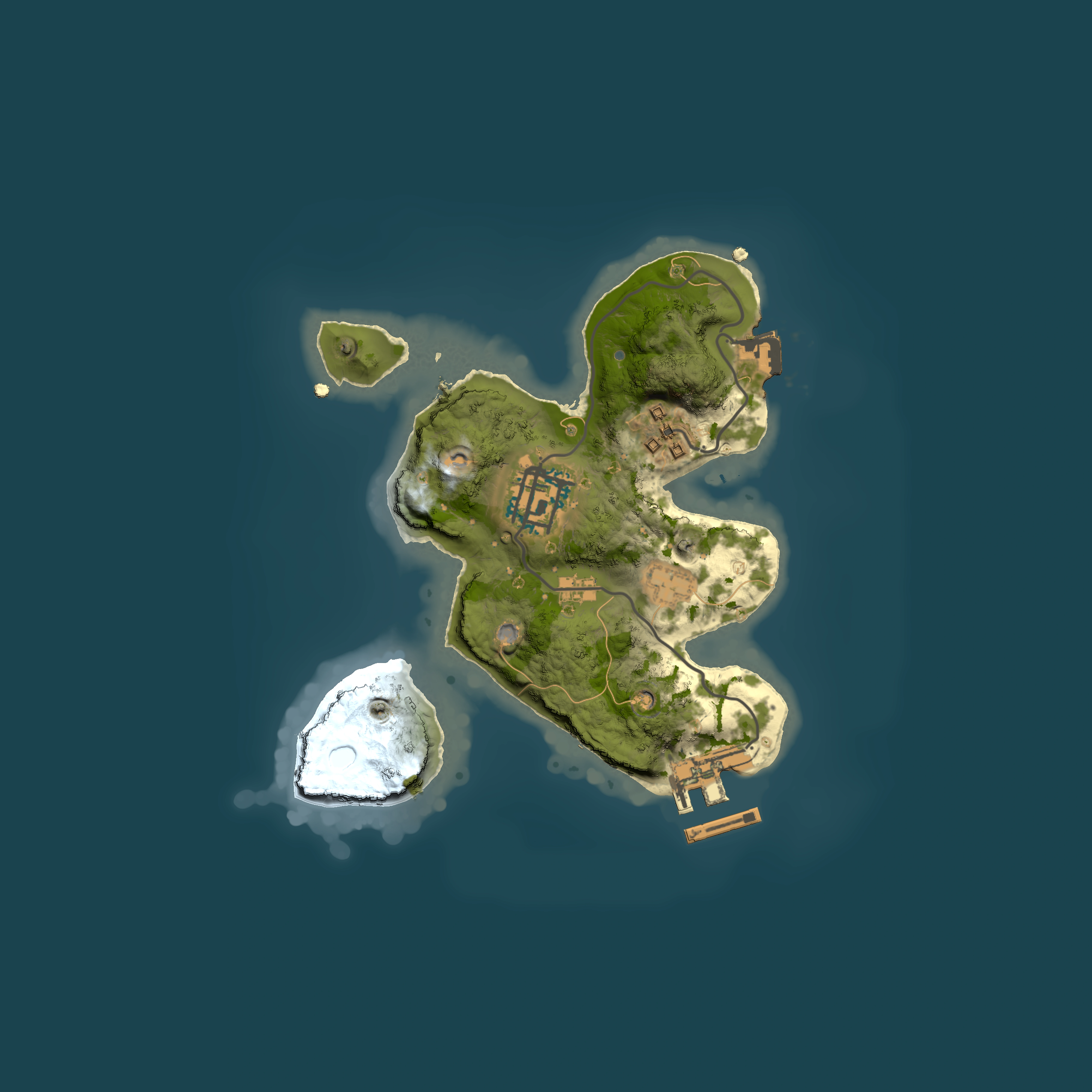 Full top-down render of Rust map seed 1340462, 2000x2000m