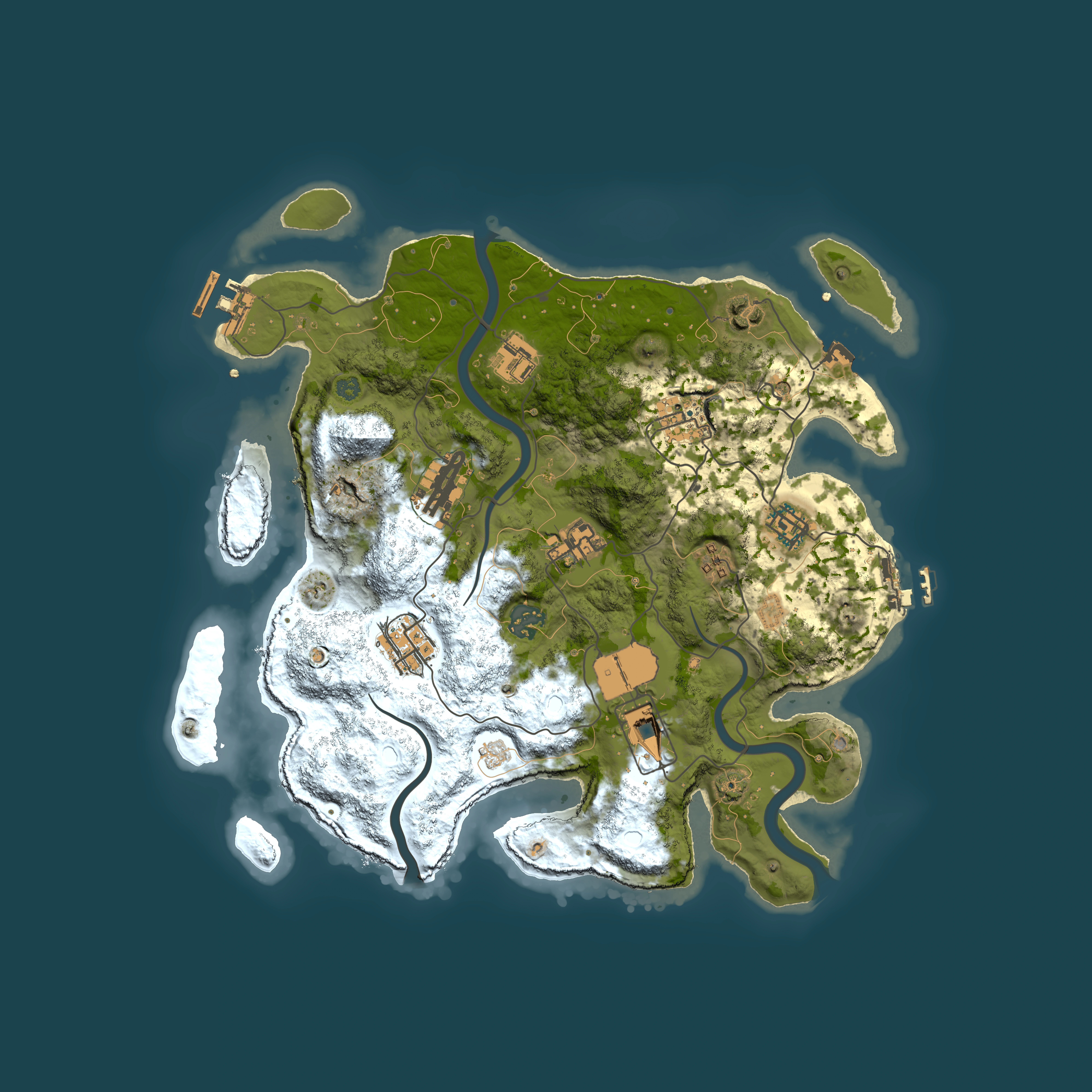 Full top-down render of Rust map seed 1855120154, 3500x3500m