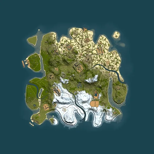Rust map seed 1605203595, 3500x3500m top-down preview