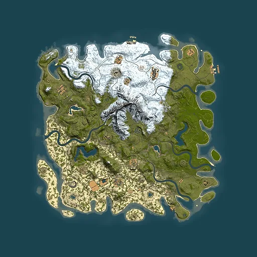 Rust map seed 358917377, 5000x5000m top-down preview