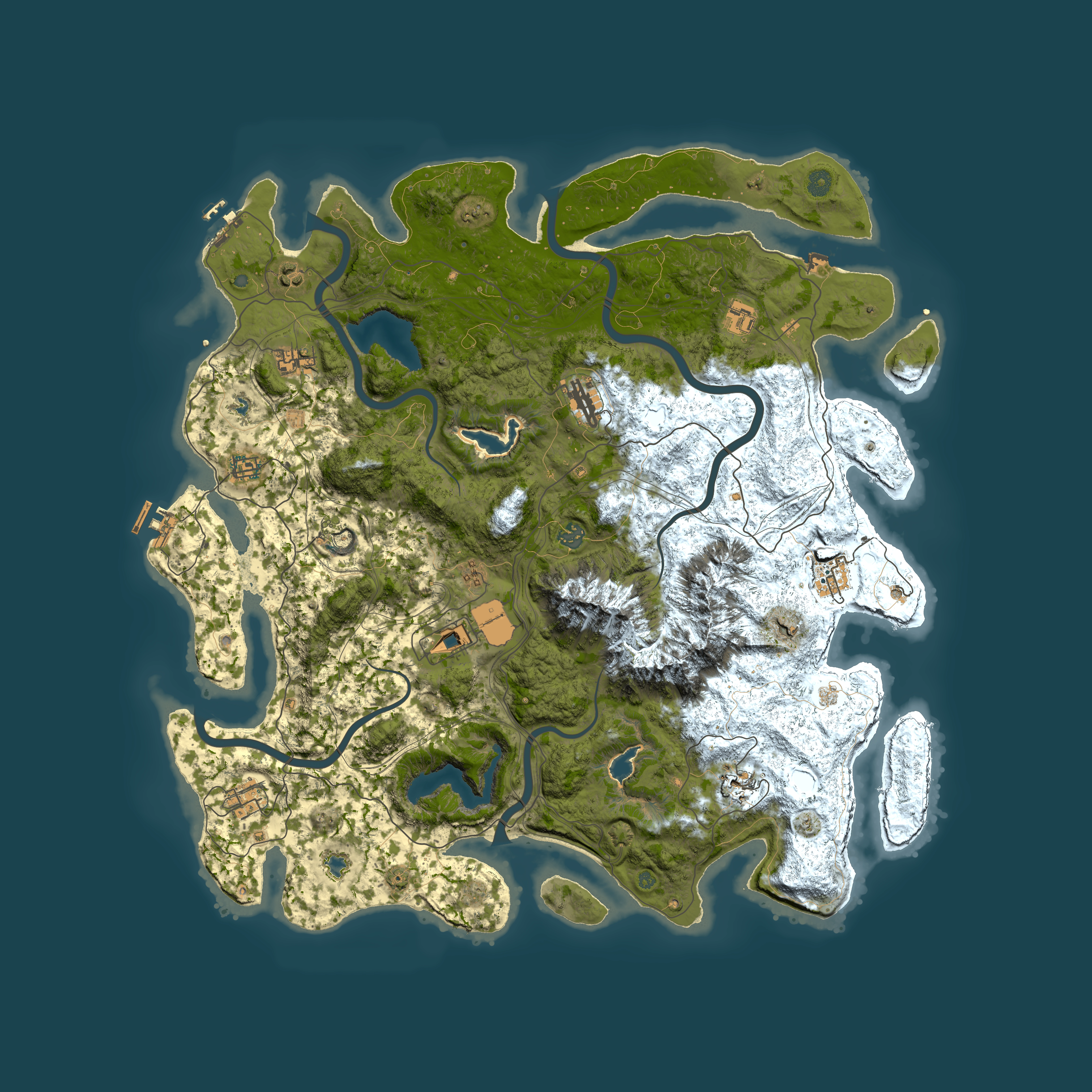 Full top-down render of Rust map seed 18077146, 5000x5000m