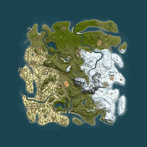 Rust map seed 18077146, 5000x5000m top-down preview