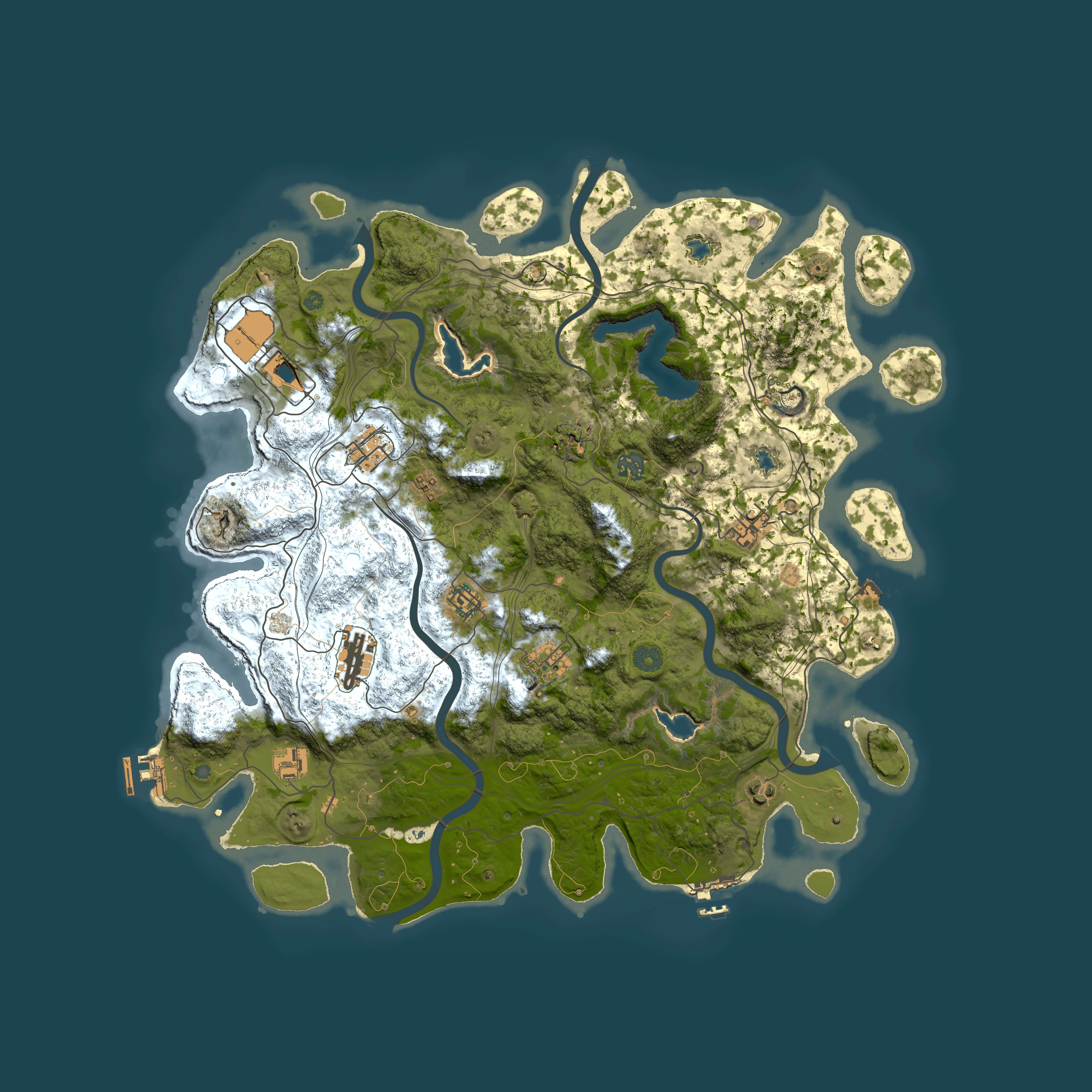Full top-down render of Rust map seed 2067293760, 4500x4500m