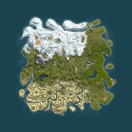 Rust map seed 35943109, 5000x5000m top-down preview