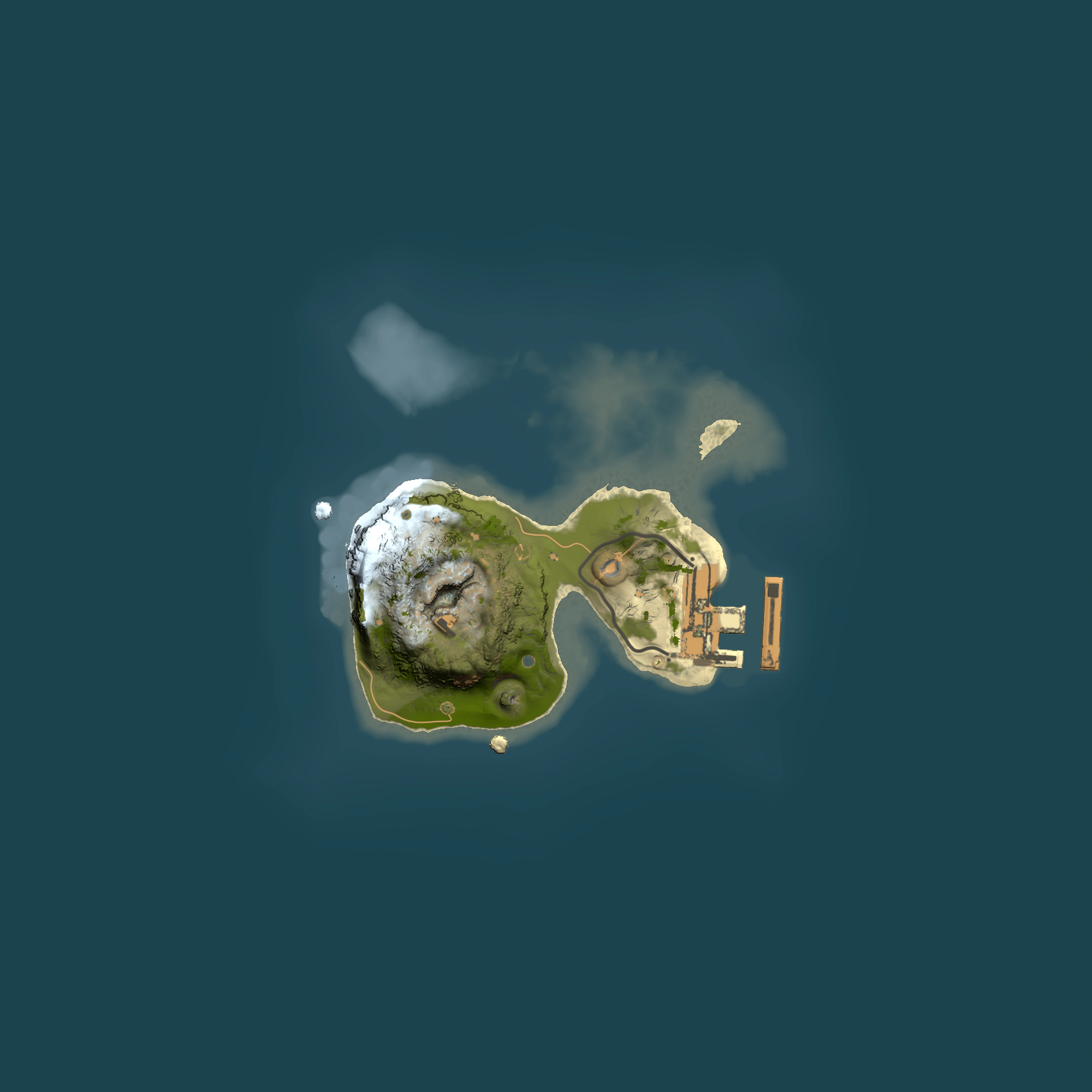 Full top-down render of Rust map seed 148129649, 1500x1500m