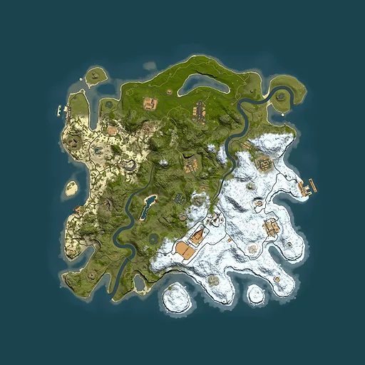 Rust map seed 1422587964, 4000x4000m top-down preview