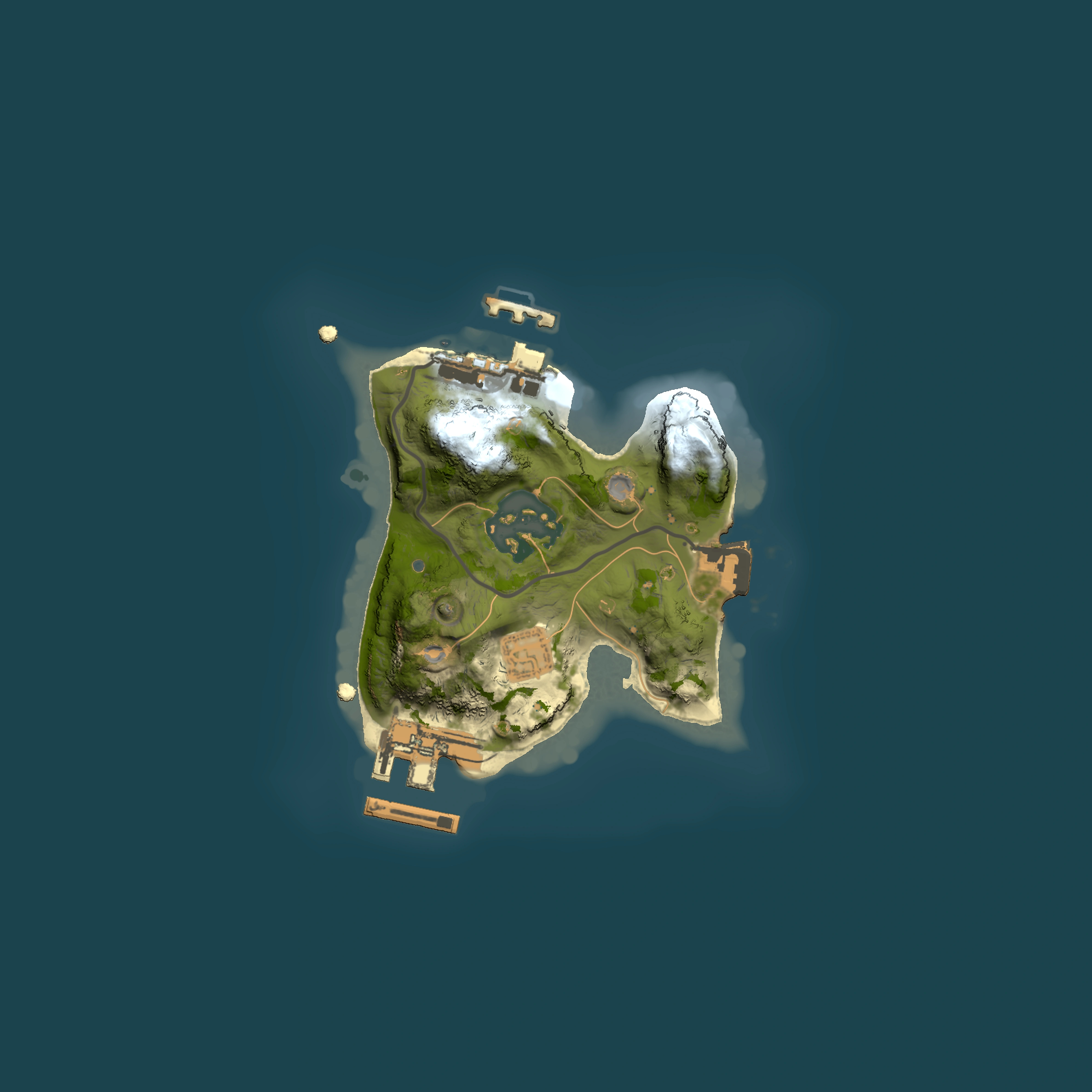 Full top-down render of Rust map seed 106940575, 1500x1500m