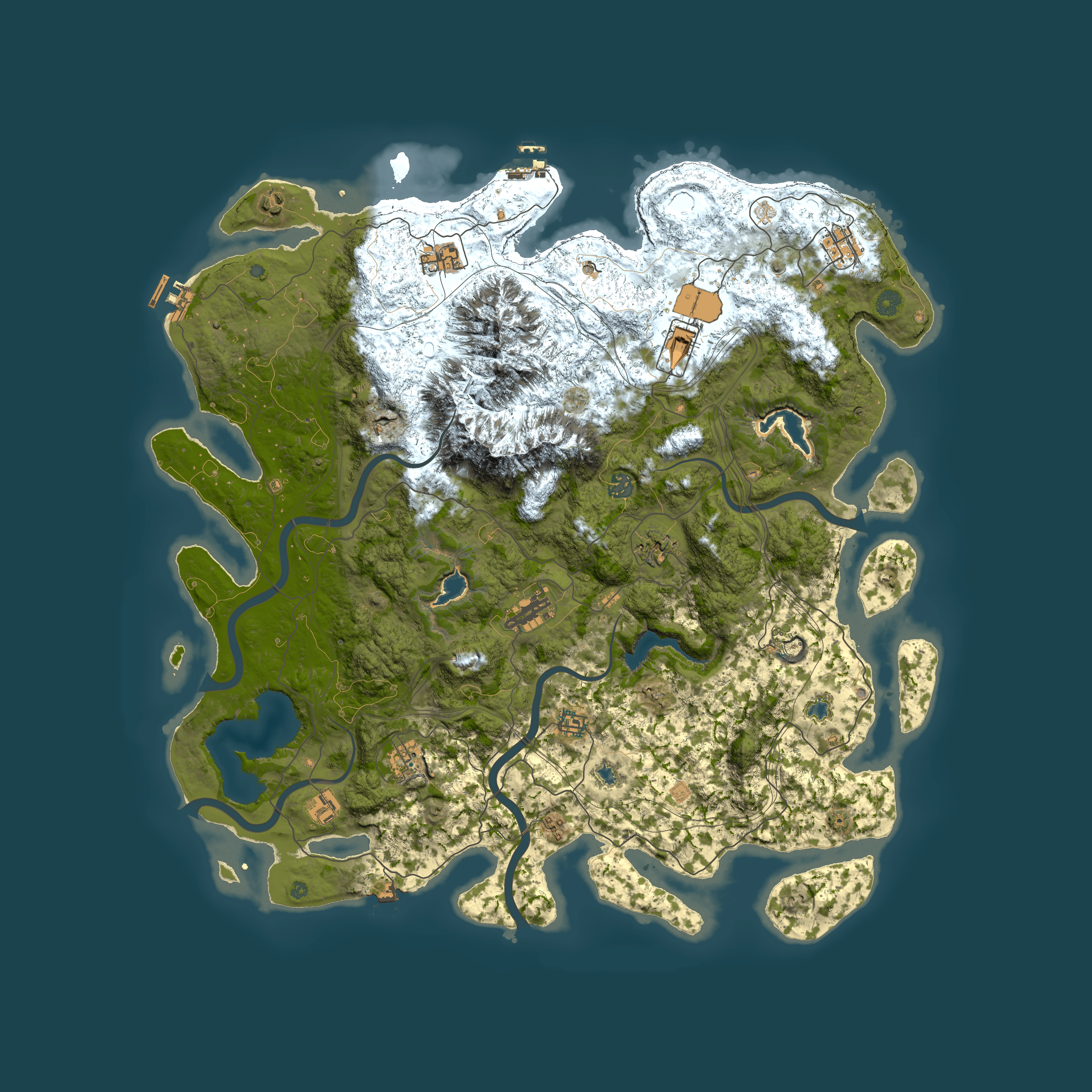 Full top-down render of Rust map seed 1880622928, 5000x5000m