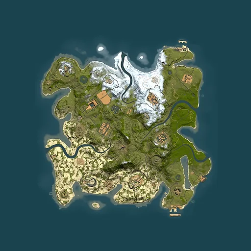 Rust map seed 1909371114, 3500x3500m top-down preview