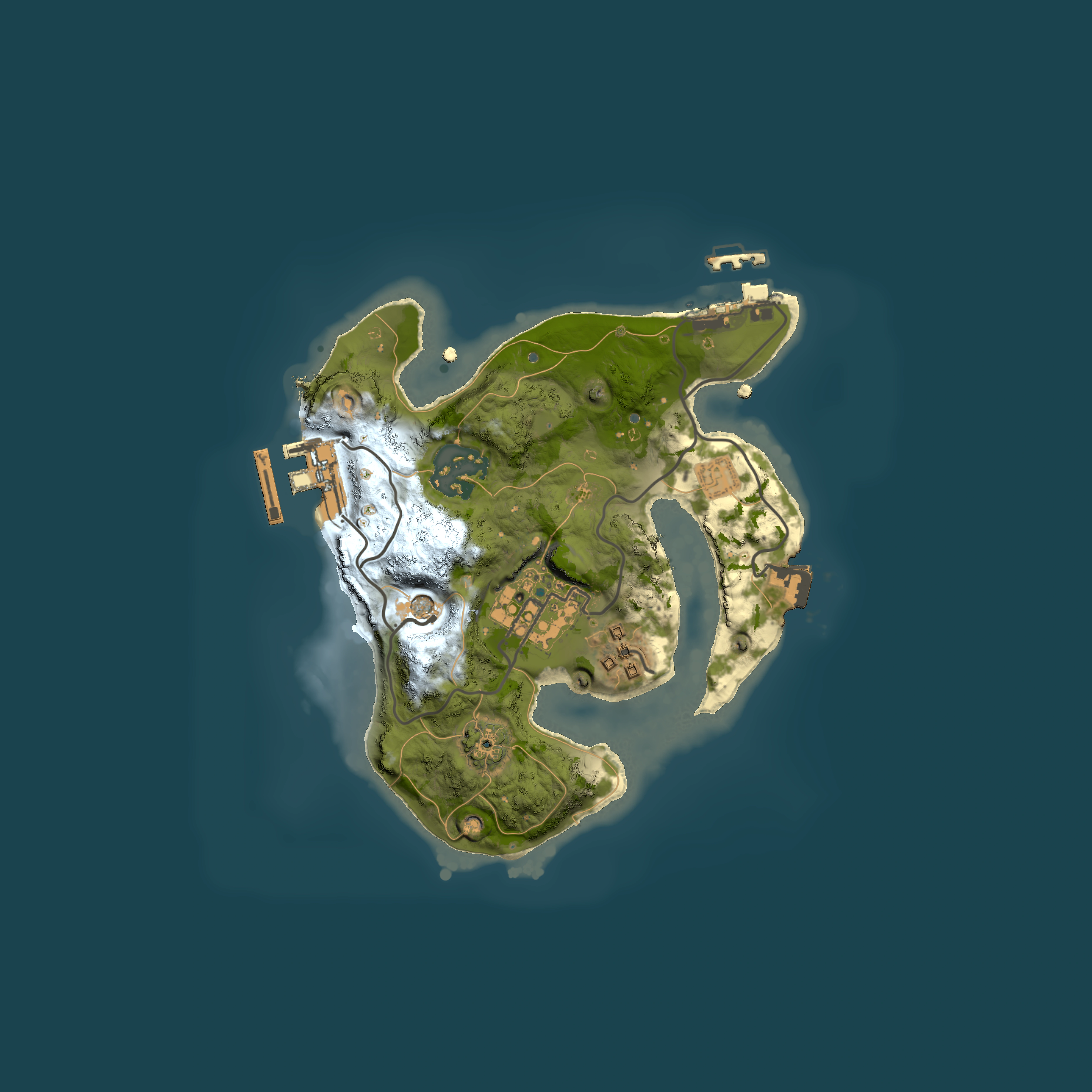 Full top-down render of Rust map seed 644065035, 2000x2000m