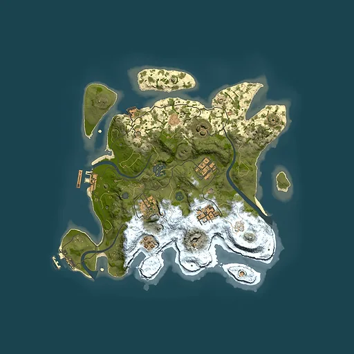 Rust map seed 432327774, 3000x3000m top-down preview