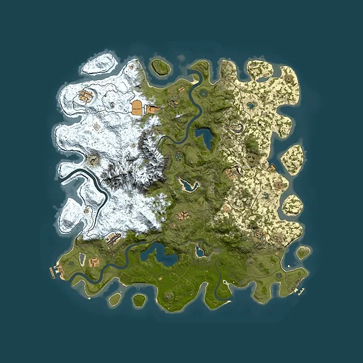 Rust map seed 57462764, 5000x5000m top-down preview