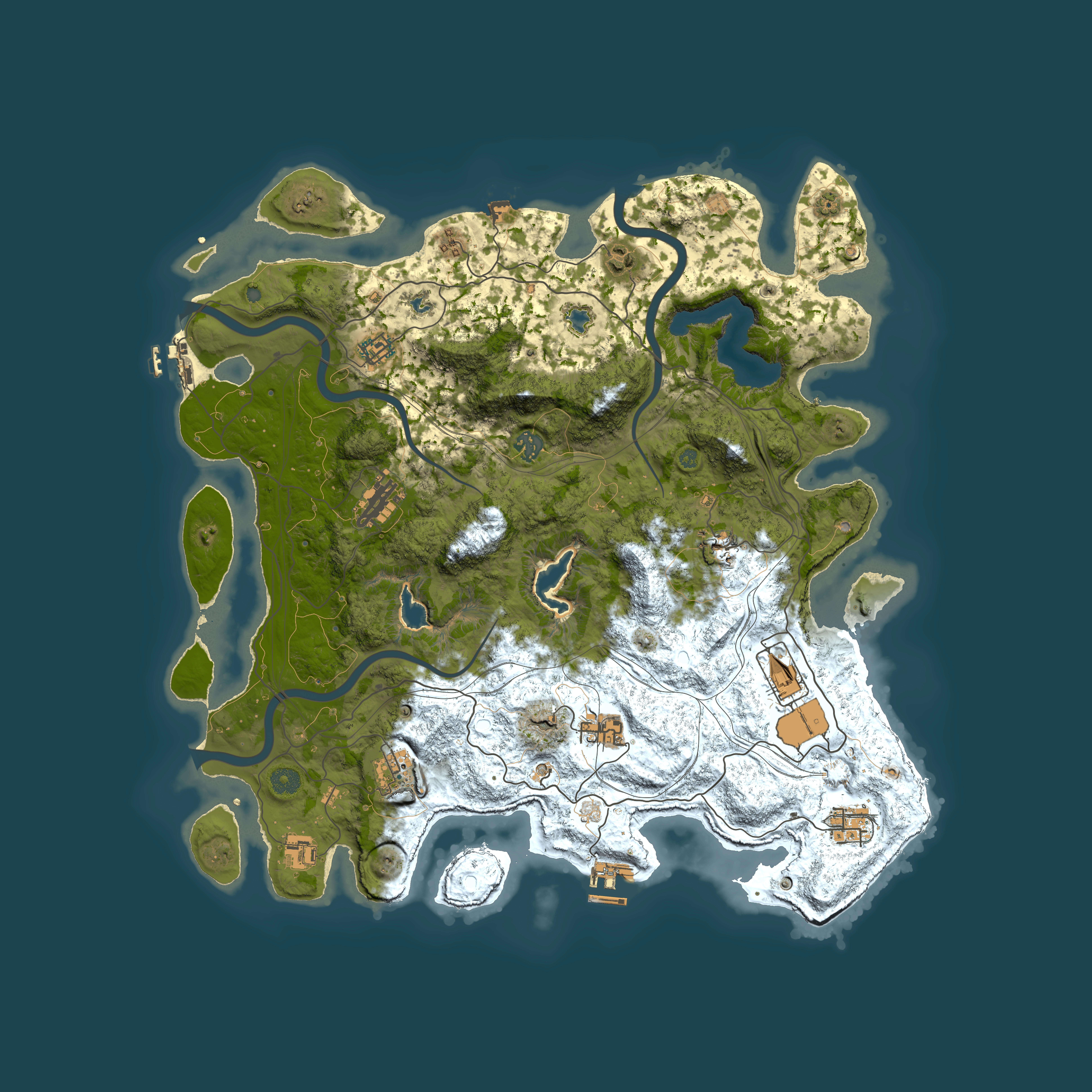 Full top-down render of Rust map seed 1858663896, 4500x4500m