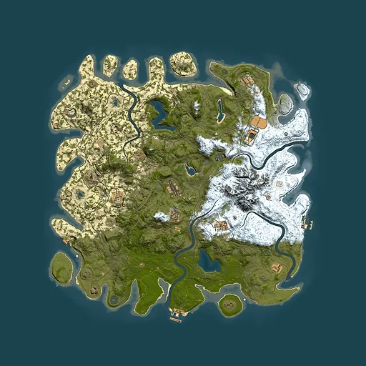 Rust map seed 1457166292, 5000x5000m top-down preview