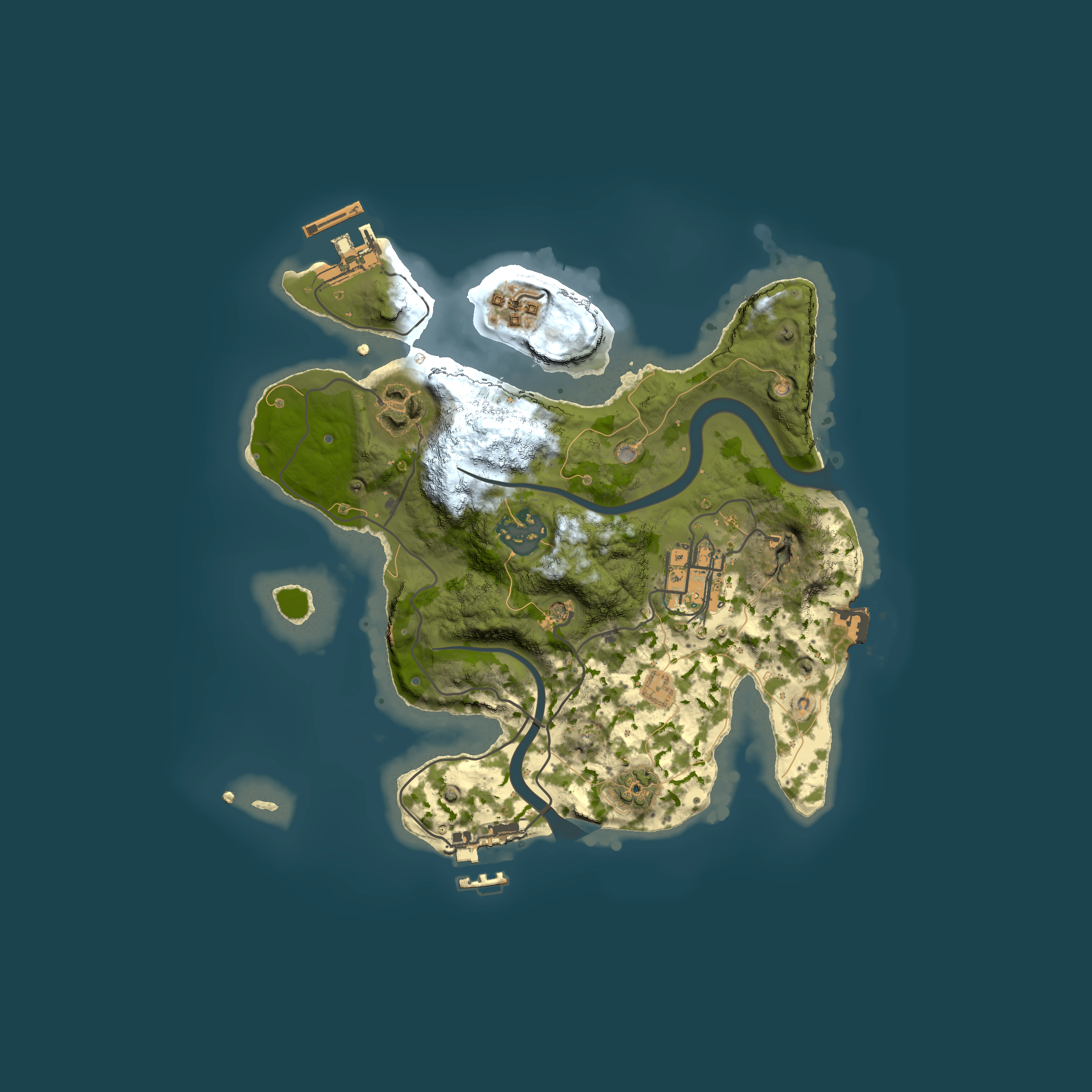 Full top-down render of Rust map seed 399228671, 2500x2500m