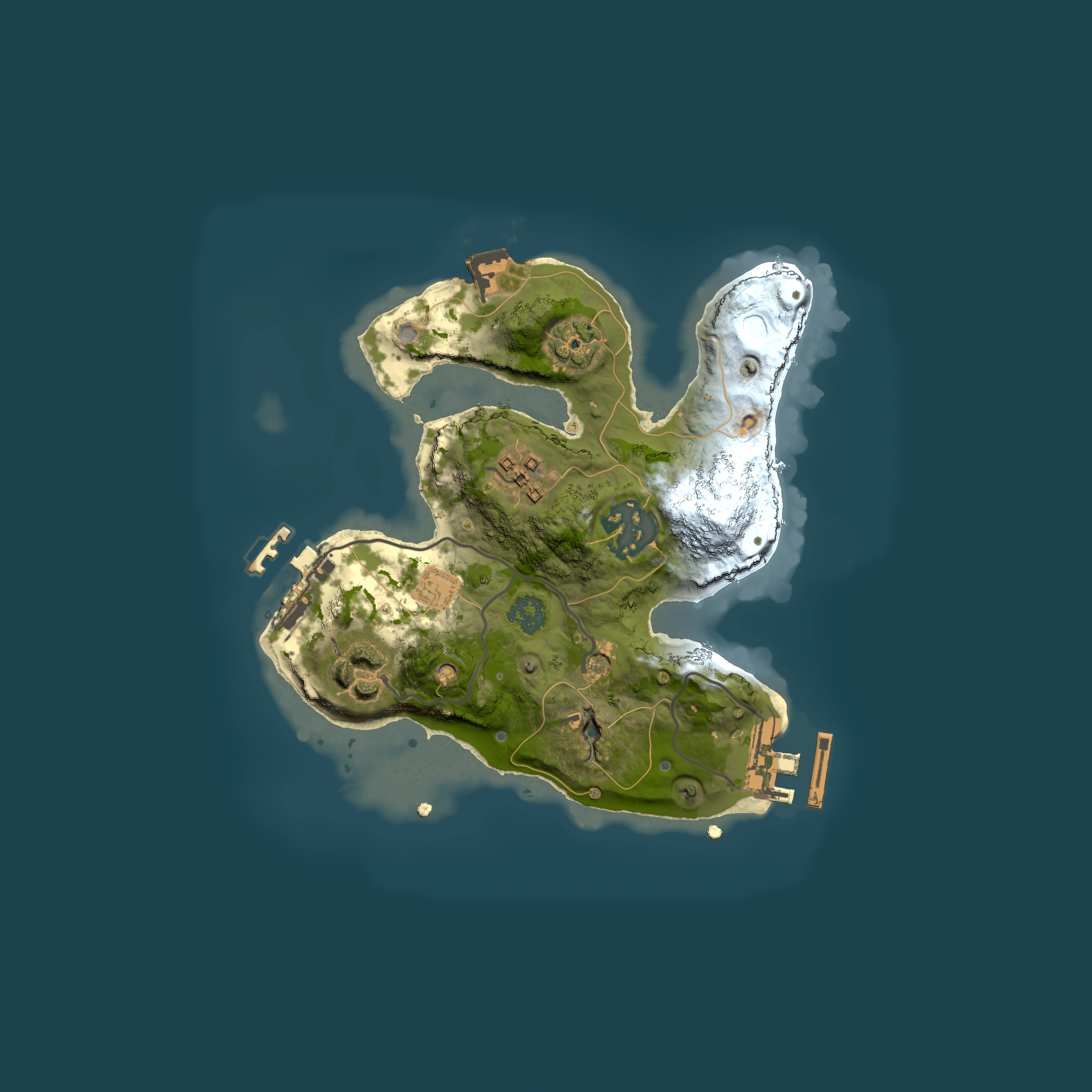 Full top-down render of Rust map seed 2079743687, 2000x2000m