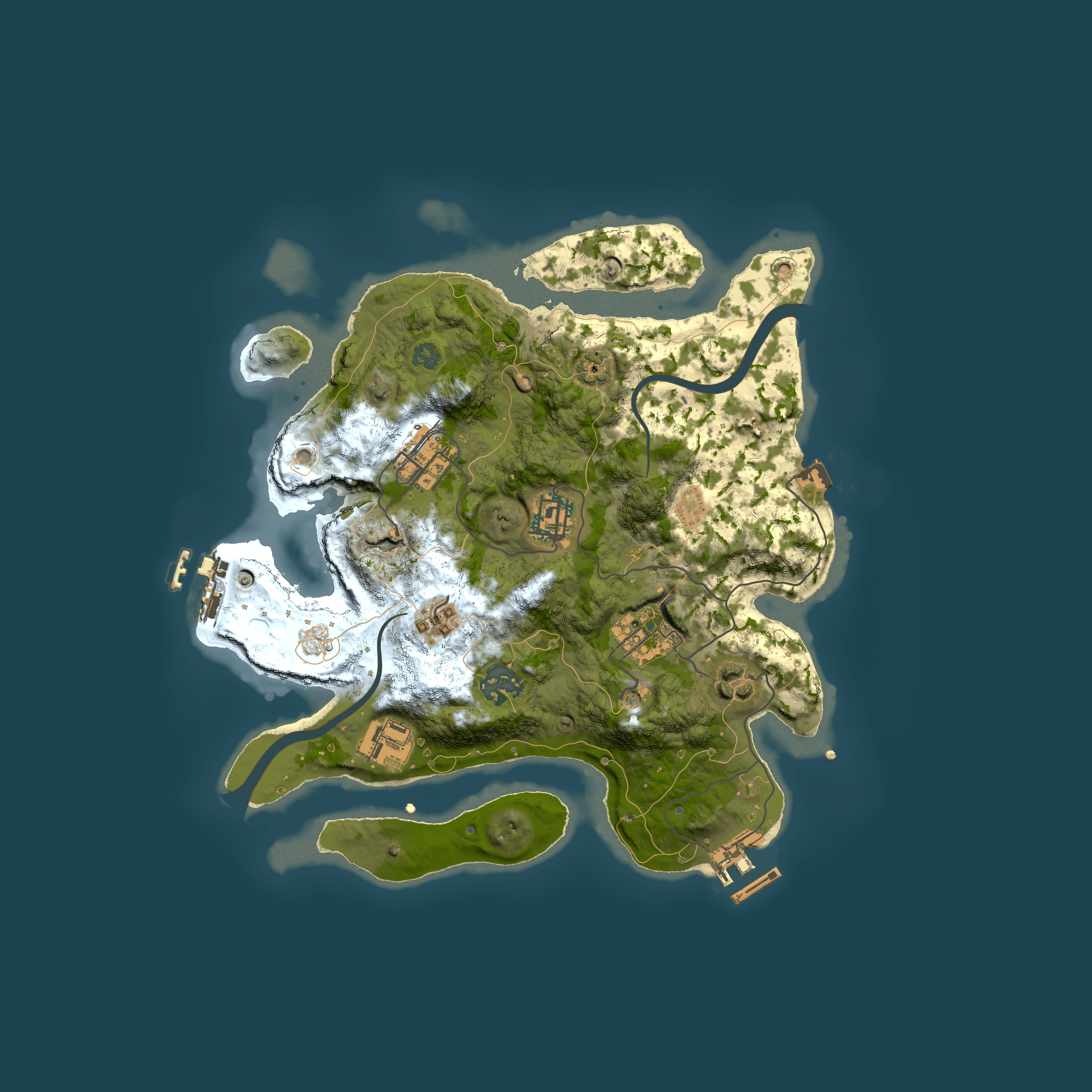 Full top-down render of Rust map seed 687014081, 3000x3000m