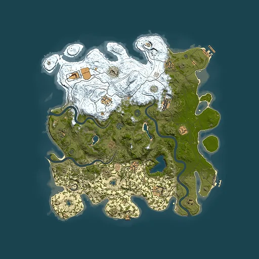 Rust map seed 1445850230, 4500x4500m top-down preview