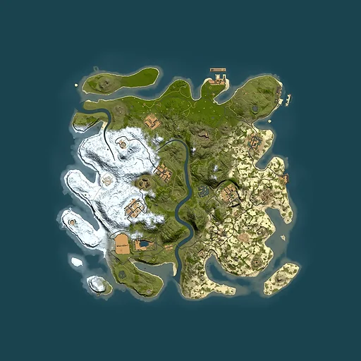 Rust map seed 2123038456, 3500x3500m top-down preview