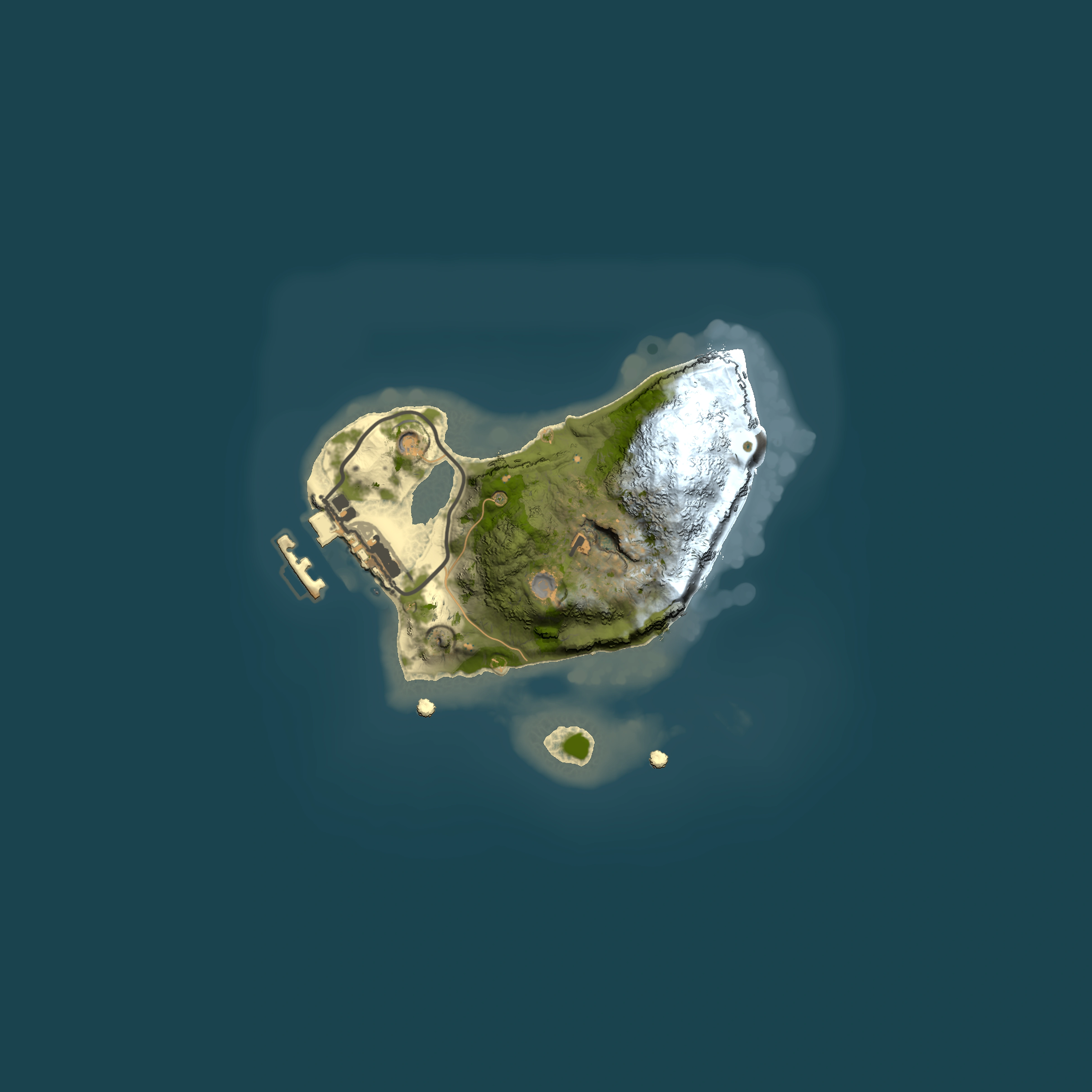 Full top-down render of Rust map seed 1864505778, 1500x1500m