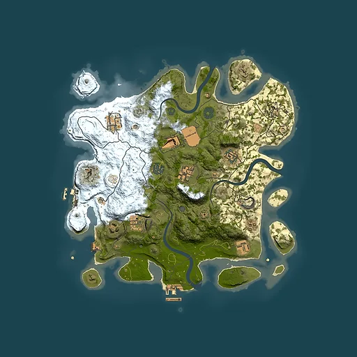 Rust map seed 1821041071, 3500x3500m top-down preview
