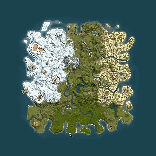Rust map seed 297011901, 5000x5000m top-down preview