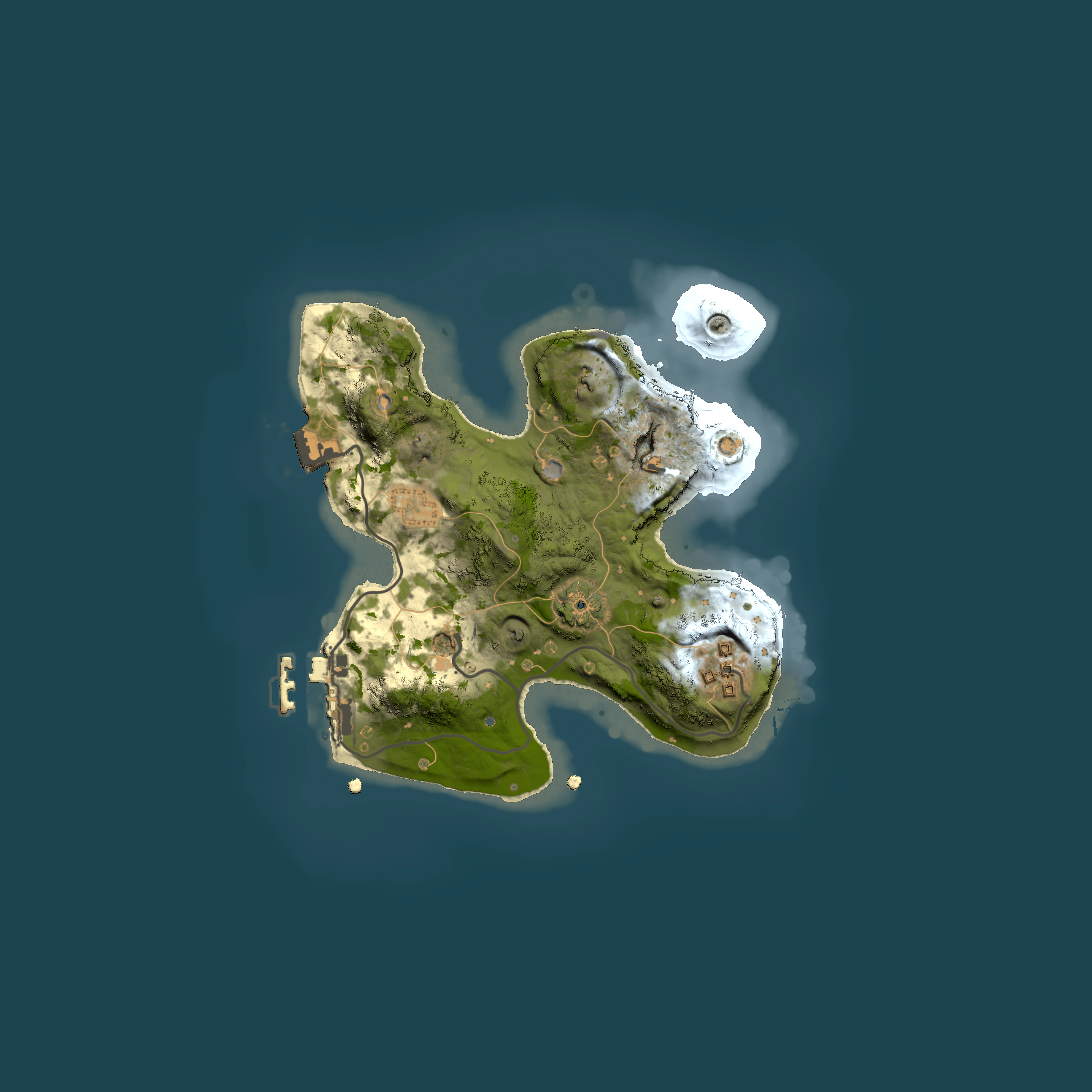 Full top-down render of Rust map seed 1742383738, 2000x2000m