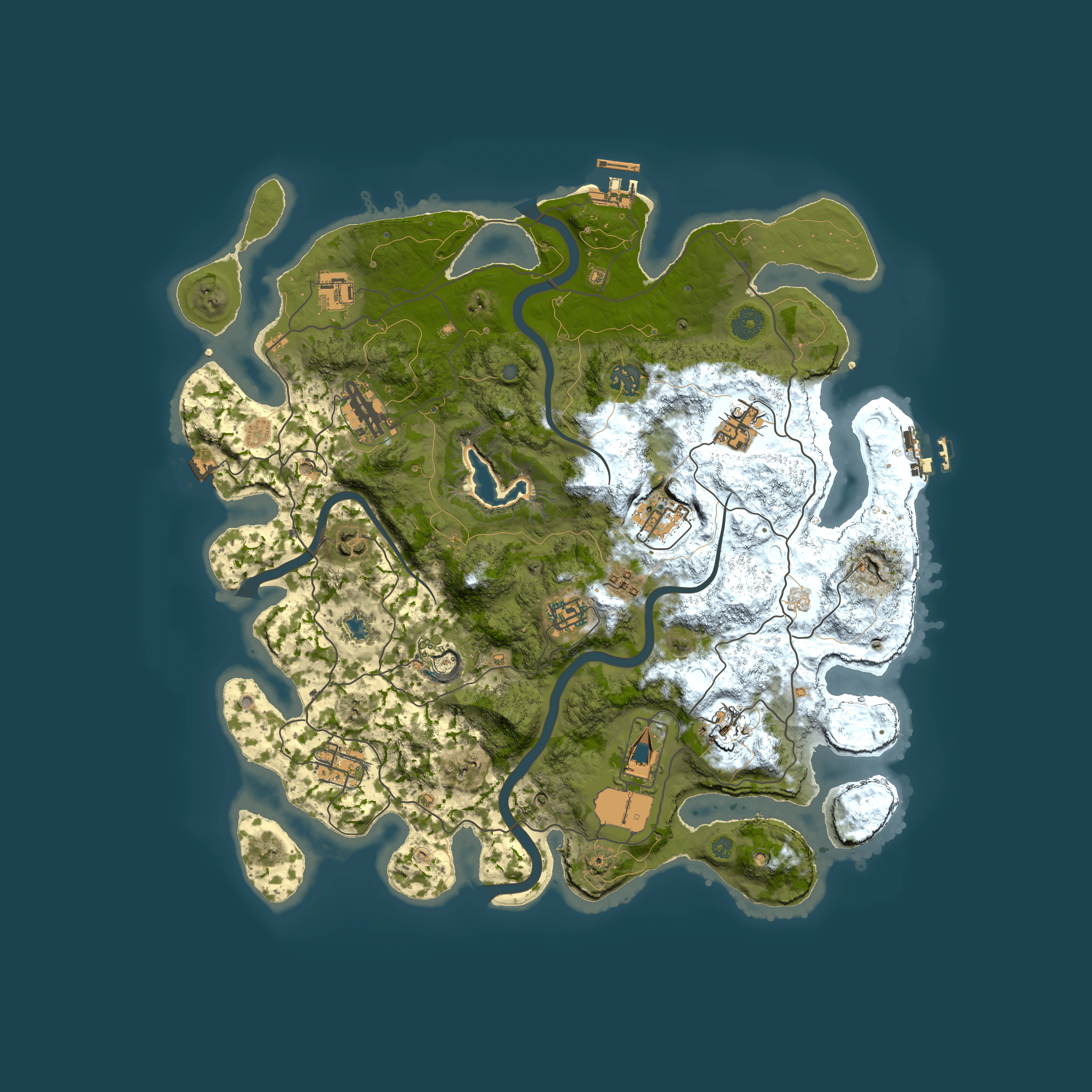 Full top-down render of Rust map seed 264806547, 4000x4000m