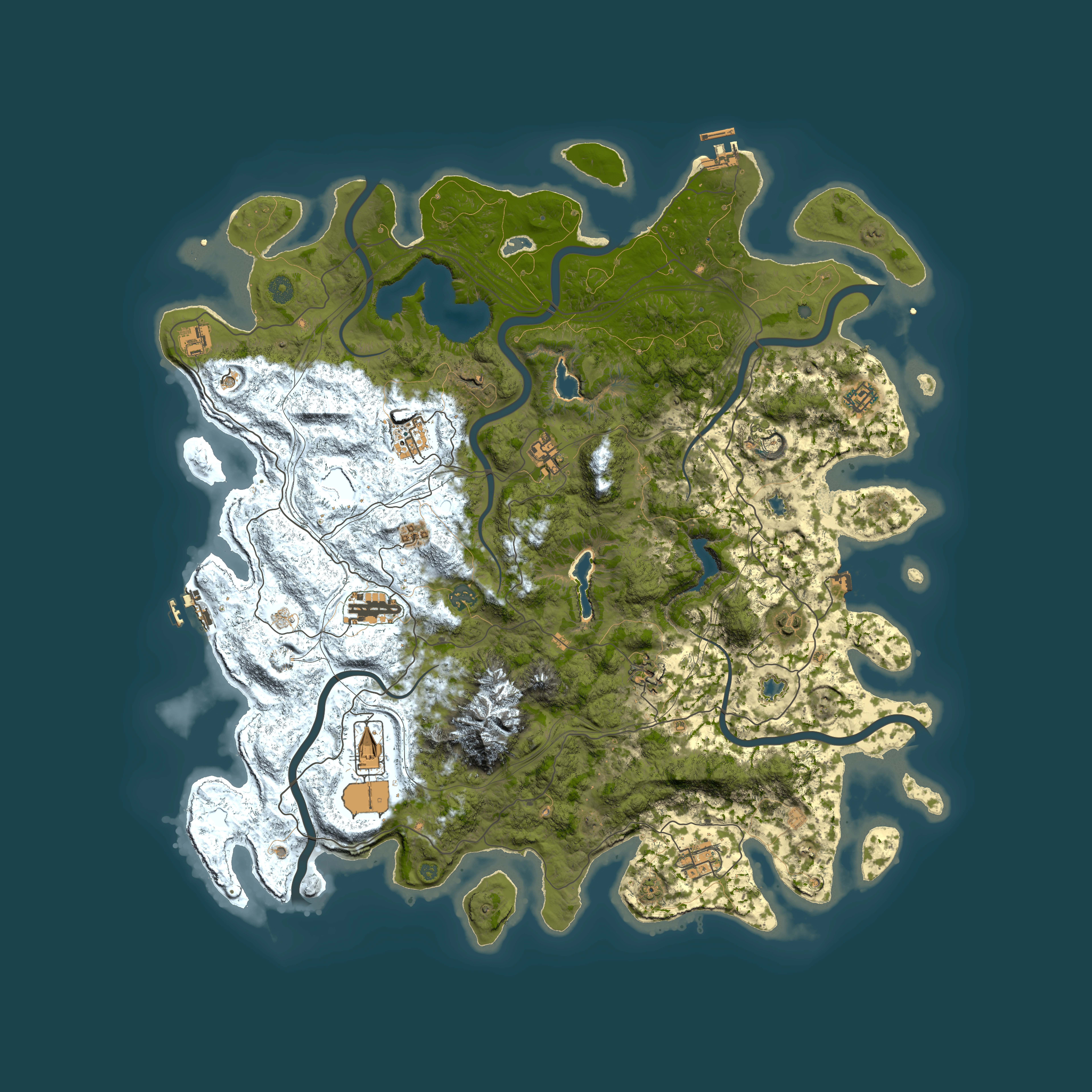 Full top-down render of Rust map seed 1373402726, 5000x5000m
