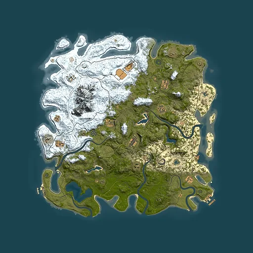 Rust map seed 1558821363, 5000x5000m top-down preview