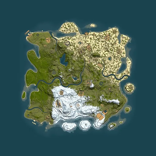 Rust map seed 1658297632, 4500x4500m top-down preview