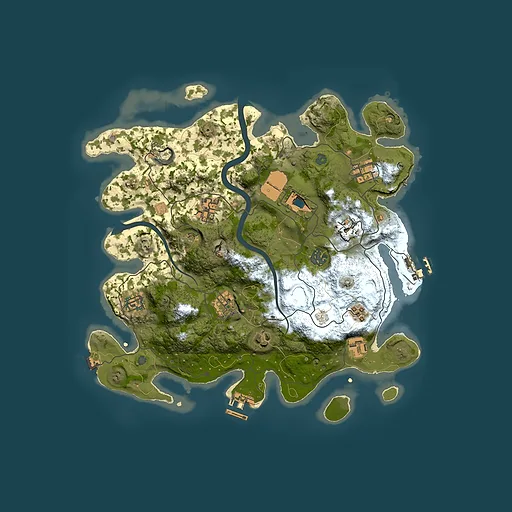 Rust map seed 1444889370, 3500x3500m top-down preview