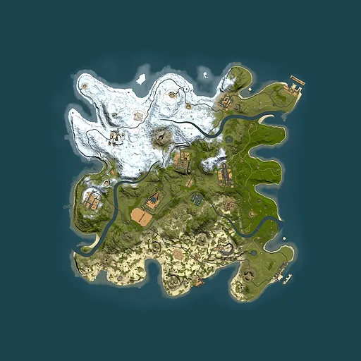 Rust map seed 2018018563, 3500x3500m top-down preview