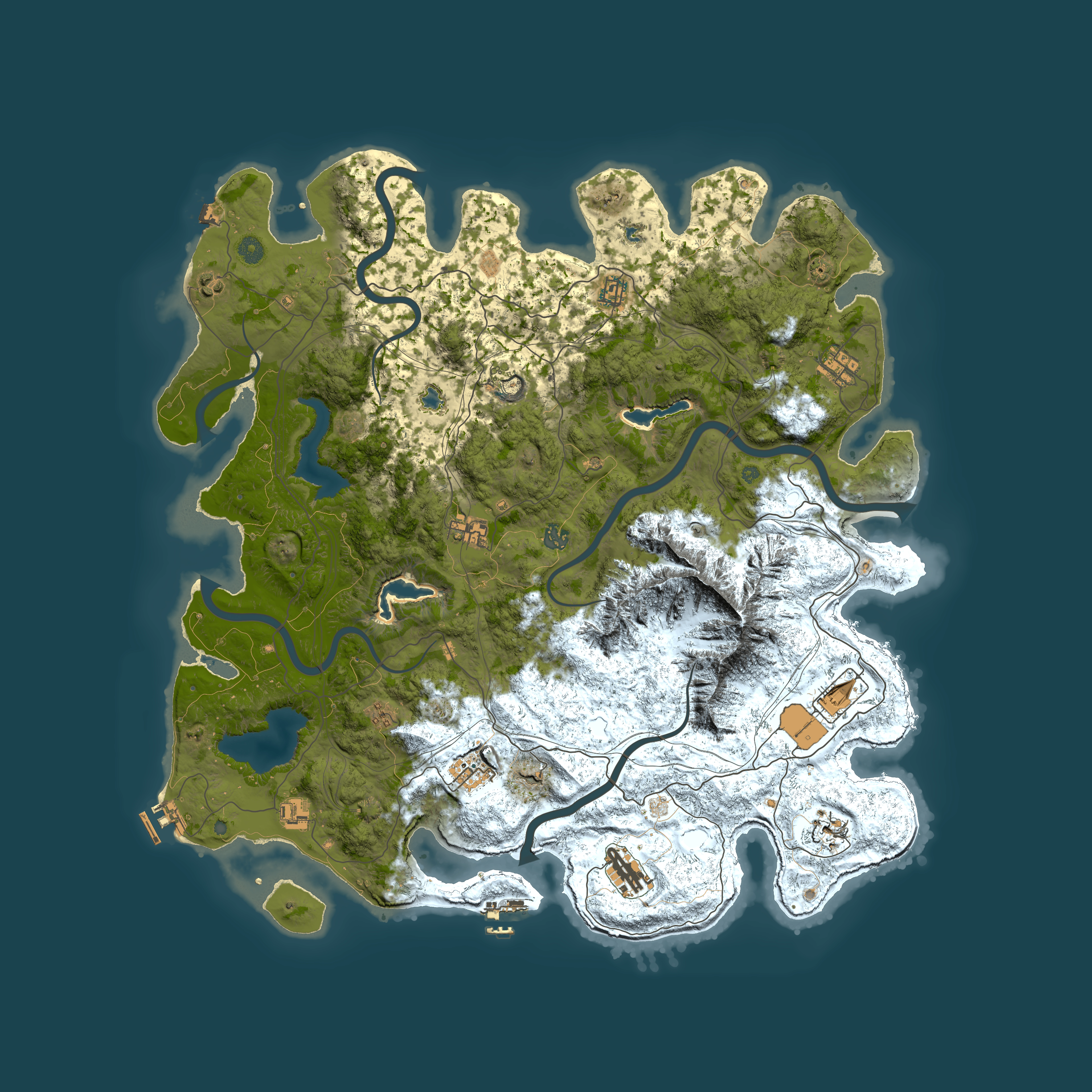 Full top-down render of Rust map seed 1947171266, 5000x5000m