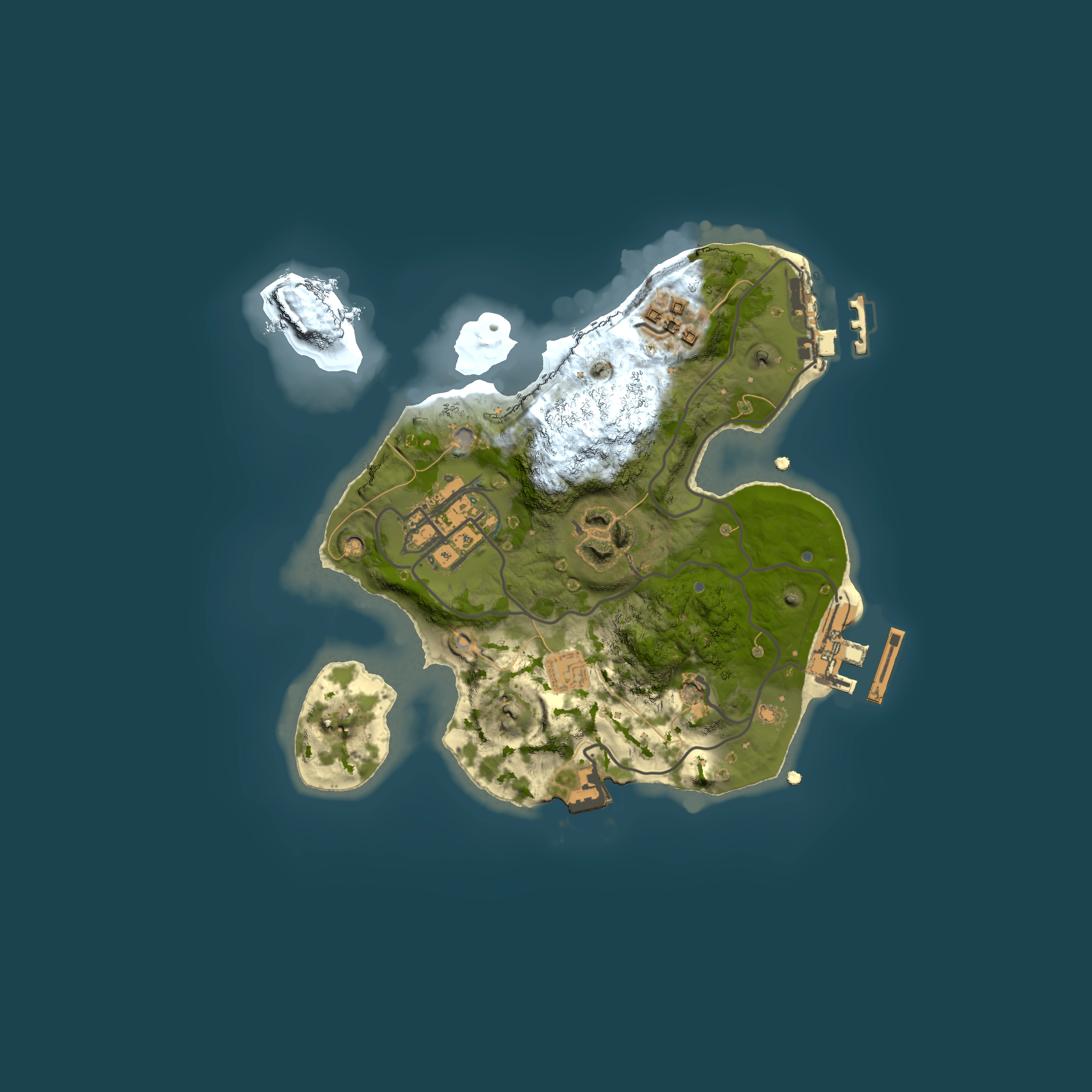 Full top-down render of Rust map seed 996105727, 2000x2000m