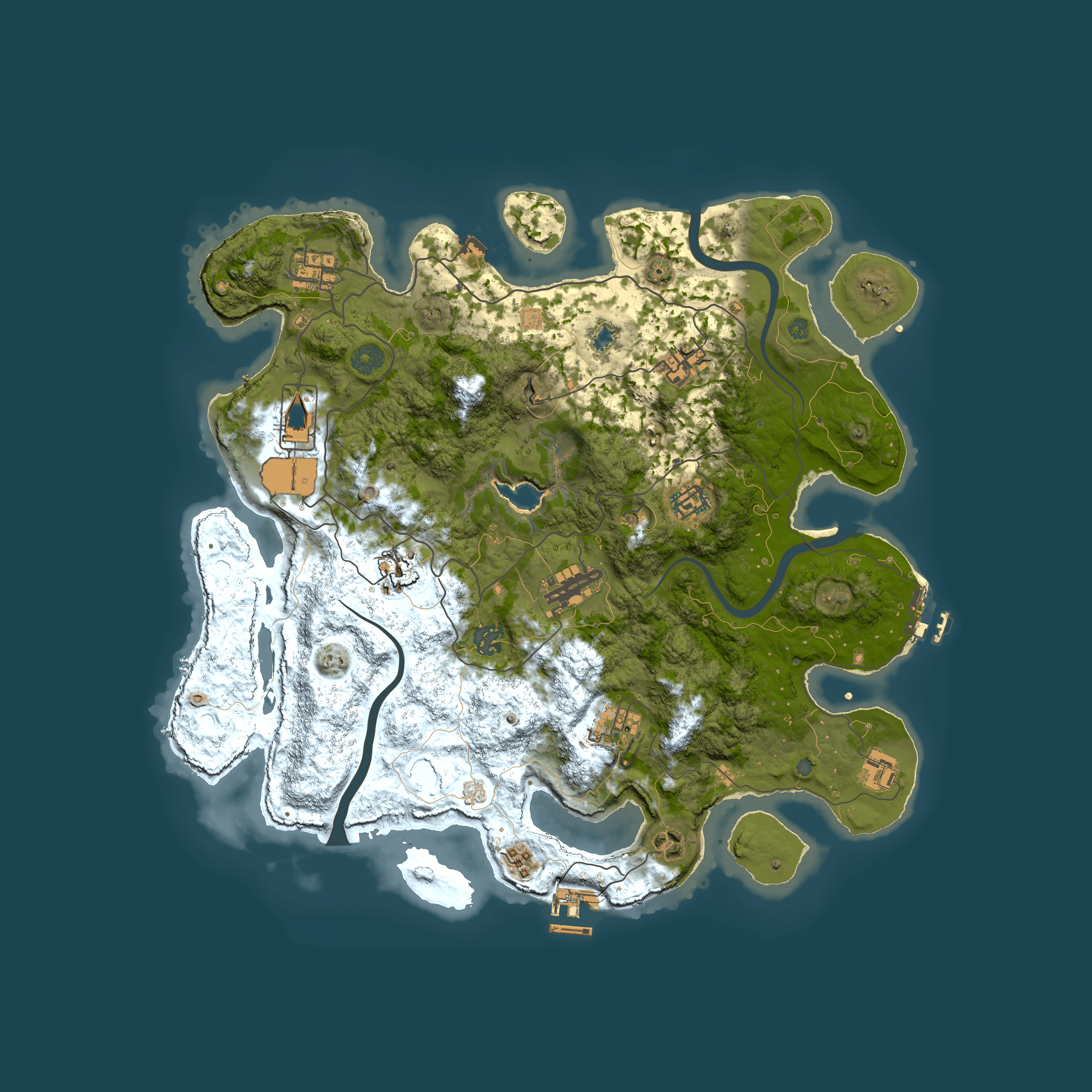 Full top-down render of Rust map seed 689212293, 4000x4000m
