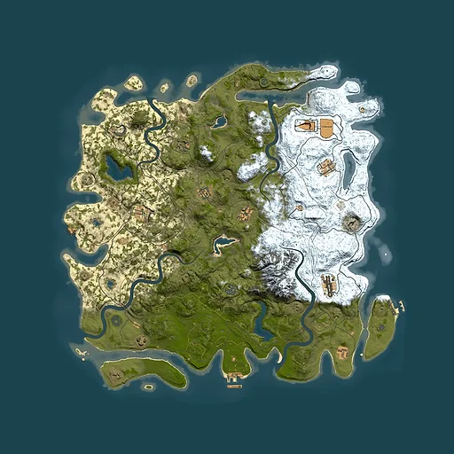 Rust map seed 1106354781, 5000x5000m top-down preview