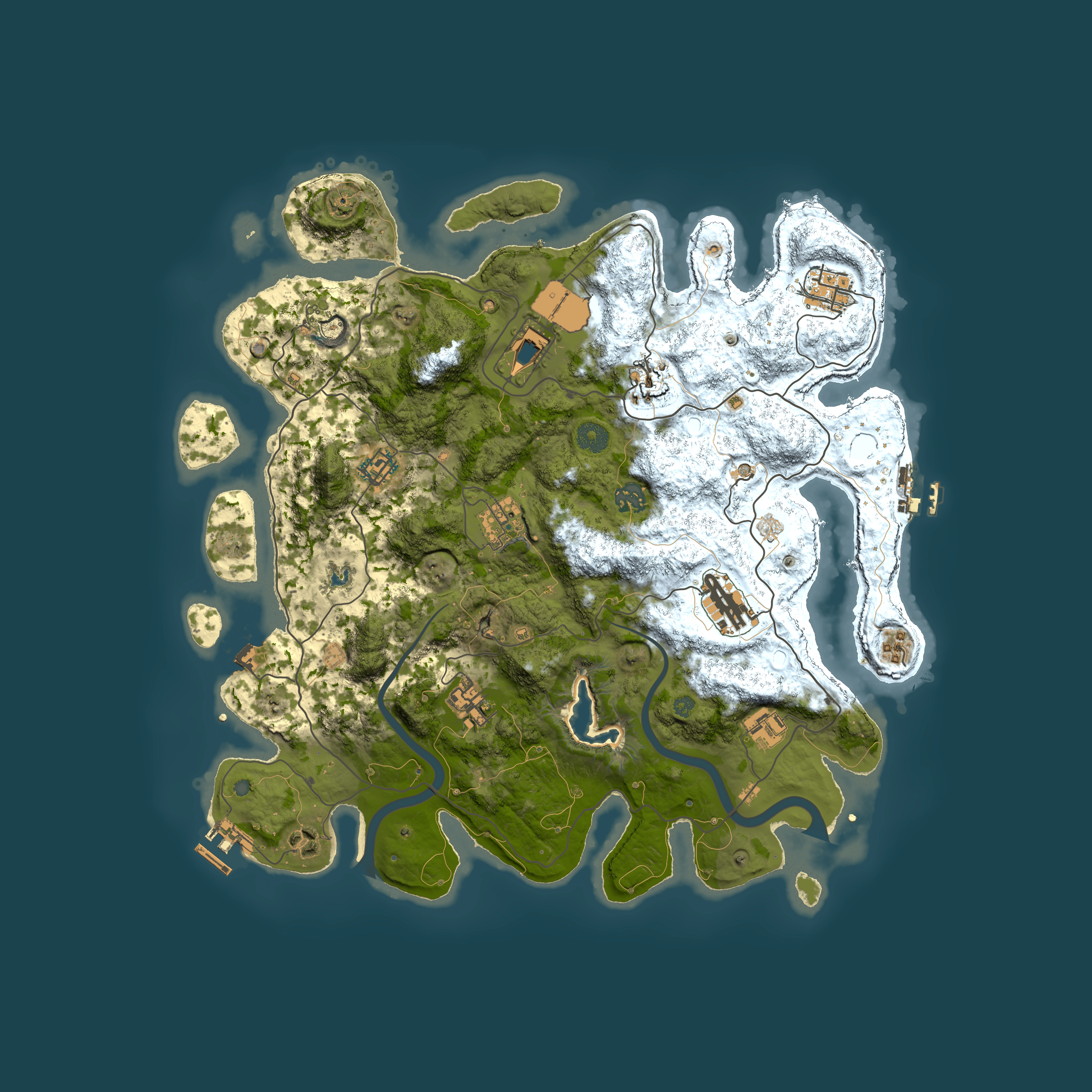 Full top-down render of Rust map seed 2013179083, 4000x4000m