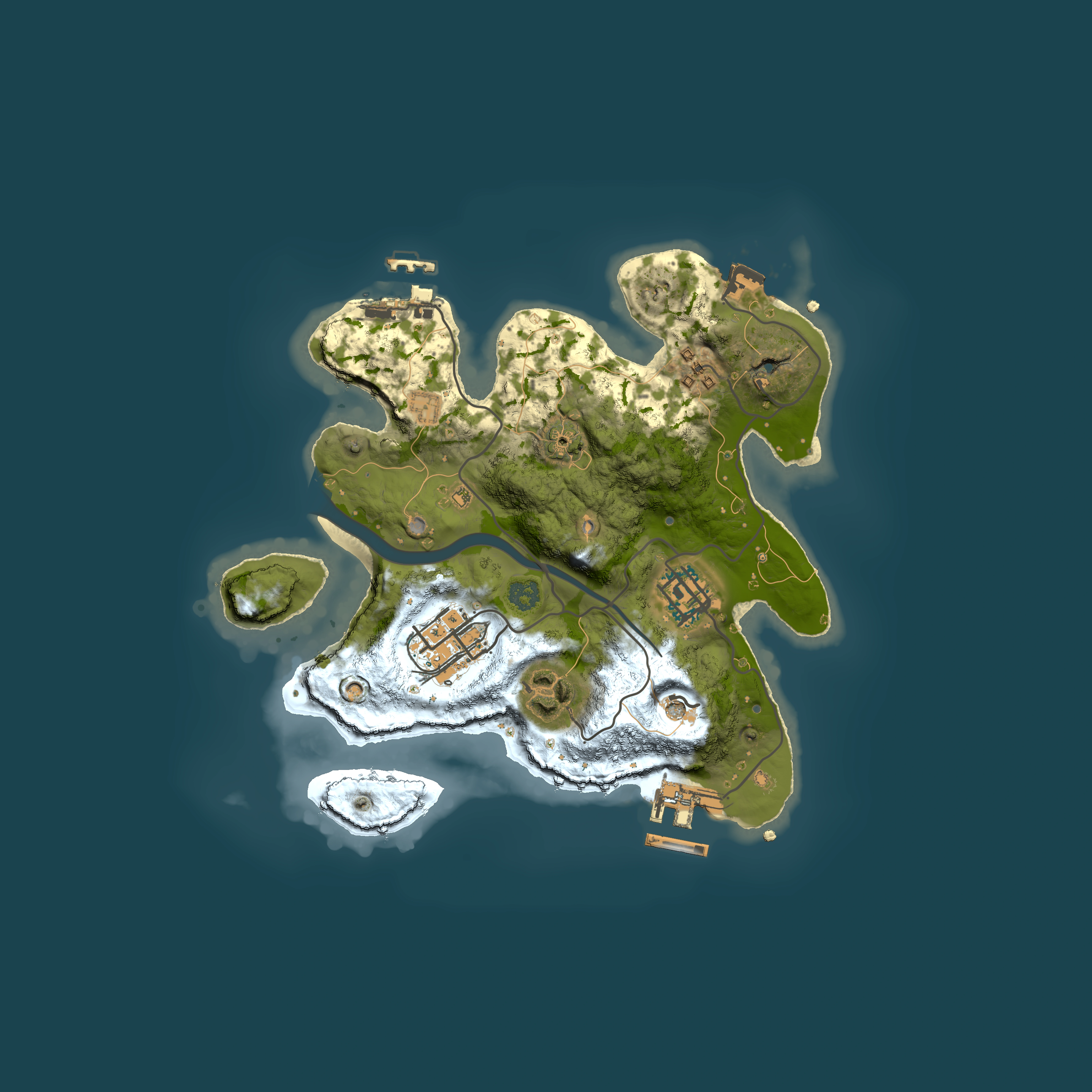 Full top-down render of Rust map seed 1302772501, 2500x2500m